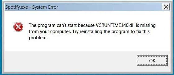 vcruntime140.dll not found
